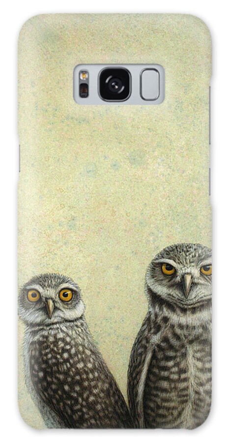 Owls Galaxy Case featuring the painting Burrowing Owls by James W Johnson