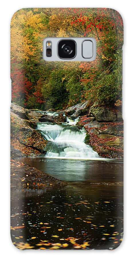 Autumn Galaxy Case featuring the photograph Bust Your Butt Falls N Carolina by Ron Long Ltd Photography