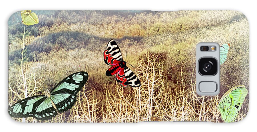 Butterflies Galaxy Case featuring the digital art Butterflies at dusk by Lorena Cassady