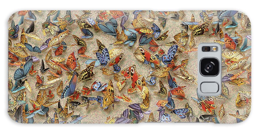 Butterflies Galaxy Case featuring the mixed media Butterflies by Kurt Wenner
