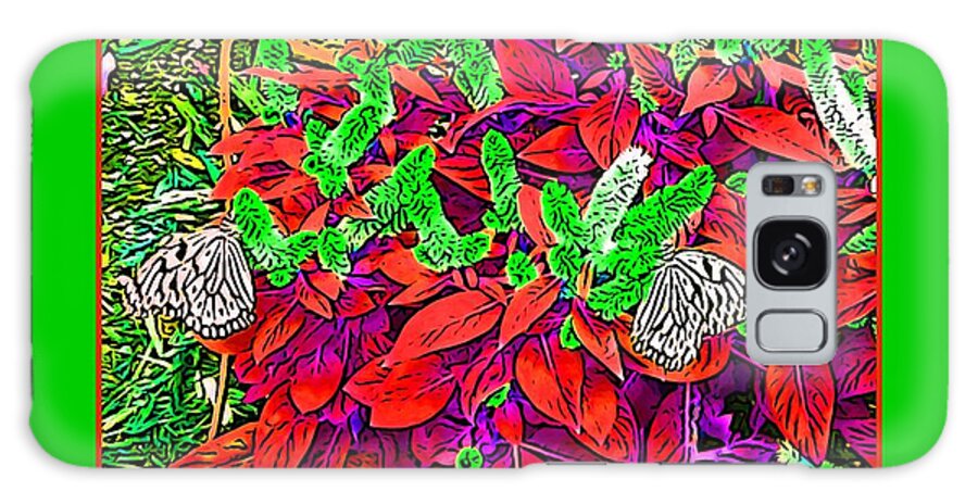 Butterflies Galaxy Case featuring the digital art Butterflies on the Butterfly Bush Abstract by Marian Bell