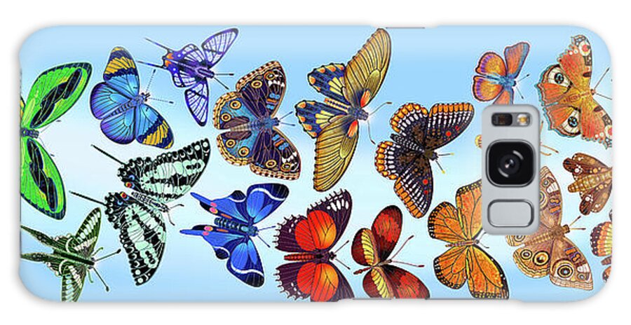 Butterfly Galaxy Case featuring the digital art Butterfly Flight Rotatable Nature Panel by Tim Phelps