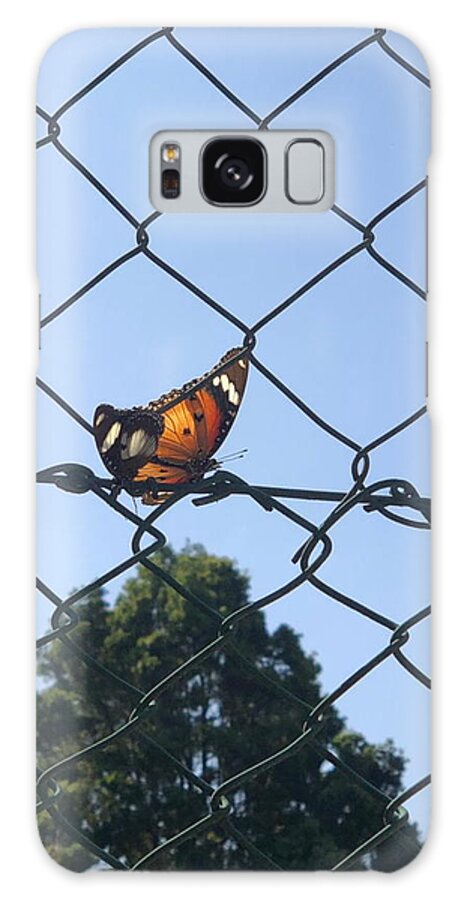 All Galaxy Case featuring the digital art Butterfly on a Fence KN16 by Art Inspirity