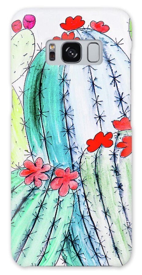 Cactus Galaxy Case featuring the painting Cactus Party 8 by Ted Clifton