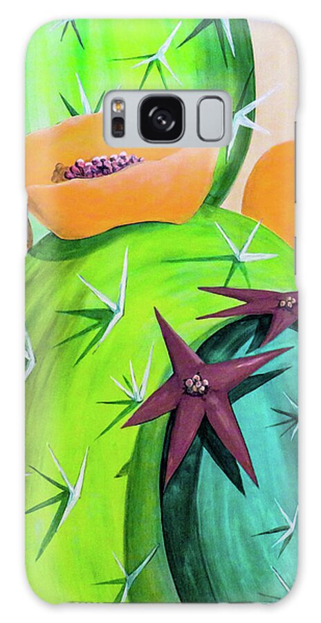Cactus Galaxy Case featuring the painting Cactus Star Bright by Ted Clifton
