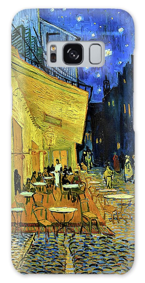Vincent Galaxy Case featuring the painting Cafe Terrace at Night - Digital Remastered Edition by Vincent van Gogh