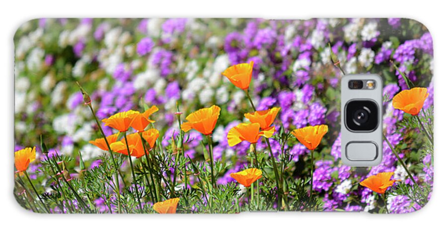 Nature Galaxy Case featuring the photograph California Poppies and Latana Blossoms by Brian Tada