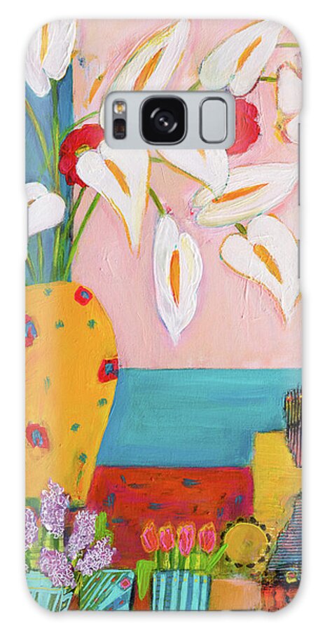 Calla Lily Galaxy Case featuring the painting Calla Lilies by Haleh Mahbod