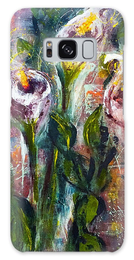 Calla Lily Galaxy Case featuring the painting Calla Lily Midnight by Joanne Herrmann