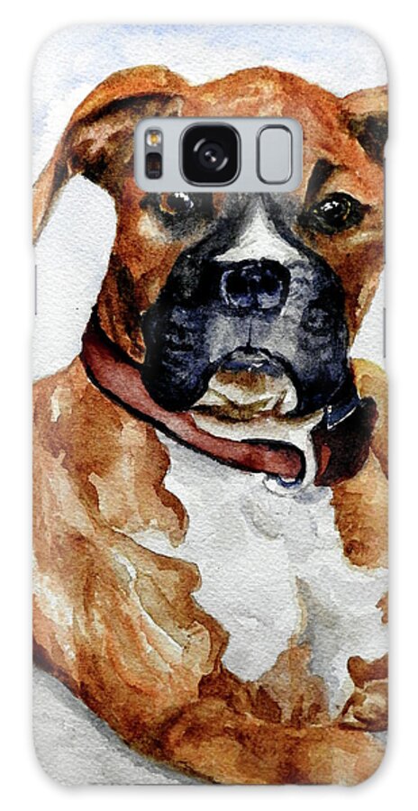 Boxer Galaxy Case featuring the painting Callie by Barbara F Johnson