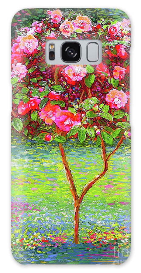 Floral Galaxy Case featuring the painting Camellia Passion by Jane Small