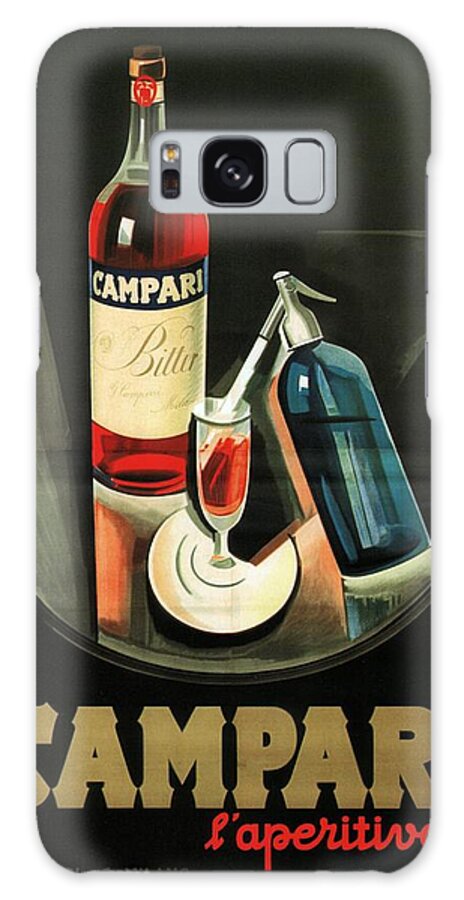 Vintage Poster Galaxy Case featuring the digital art Campari l Aperitivo - Liquor Advertisement - Vintage Advertising Poster by Studio Grafiikka