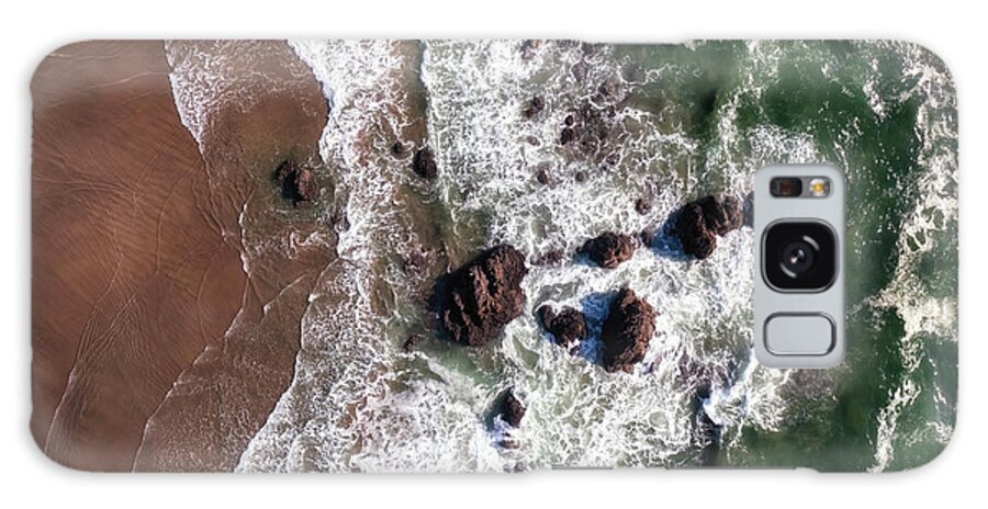 Cannon Beach Galaxy Case featuring the photograph Cannon Beach Rocky Shoreline Aerial by Christopher Johnson