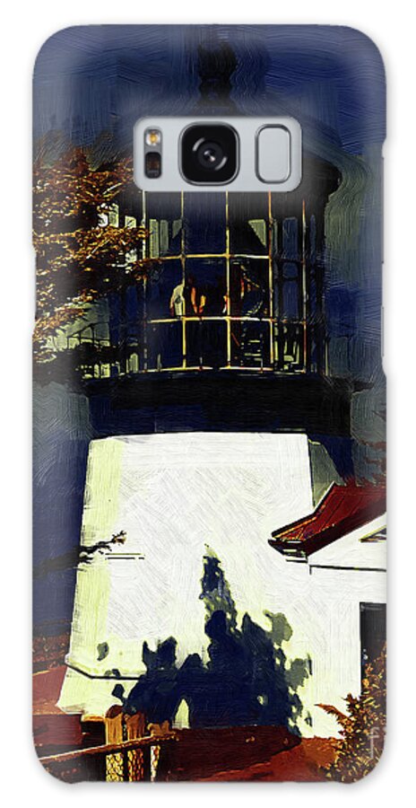 Cape-meares Galaxy Case featuring the digital art Cape Meares Lighthouse in Gothic by Kirt Tisdale