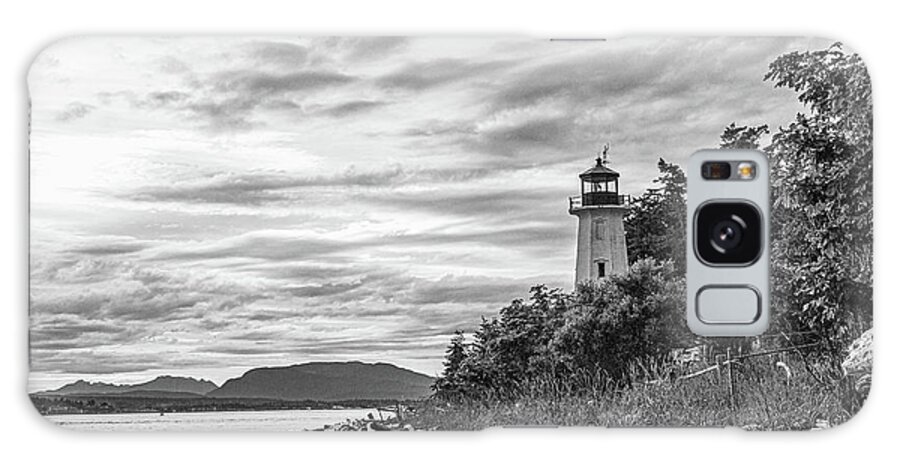 B&w Galaxy Case featuring the photograph Cape Mudge Lighthouse by Claude Dalley