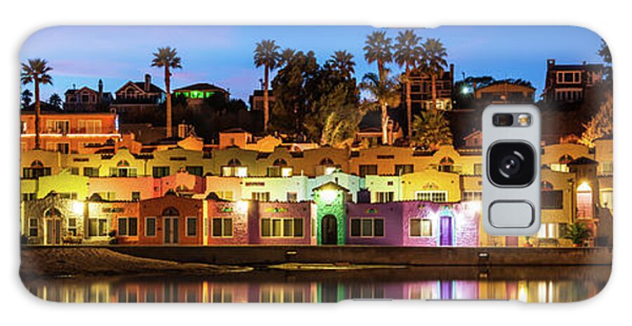 America Galaxy Case featuring the photograph Capitola California Venetian Hotel at Night Panorama Photo by Paul Velgos