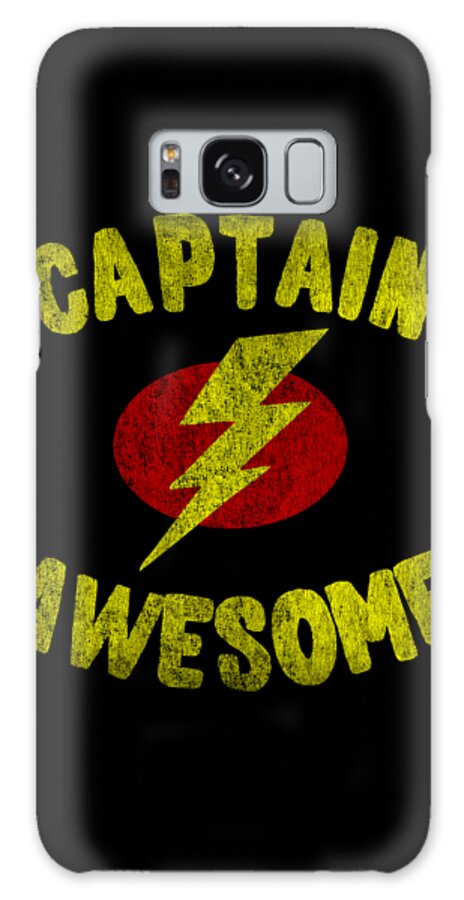 Funny Galaxy Case featuring the digital art Captain Awesome Retro by Flippin Sweet Gear