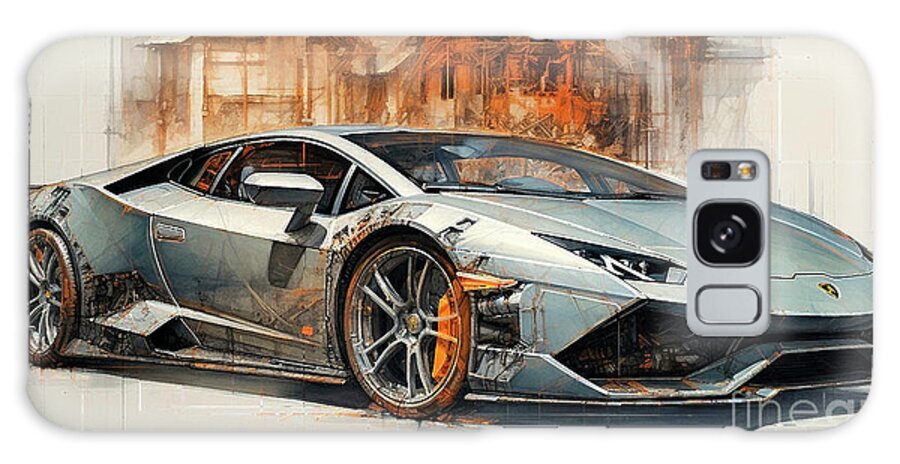 Lamborghini Galaxy Case featuring the drawing Car 1969 Lamborghini Huracan by Clark Leffler