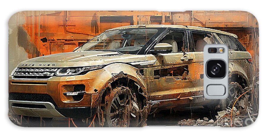 Land Galaxy Case featuring the drawing Car 2411 Land Rover Range Rover Evoque by Clark Leffler