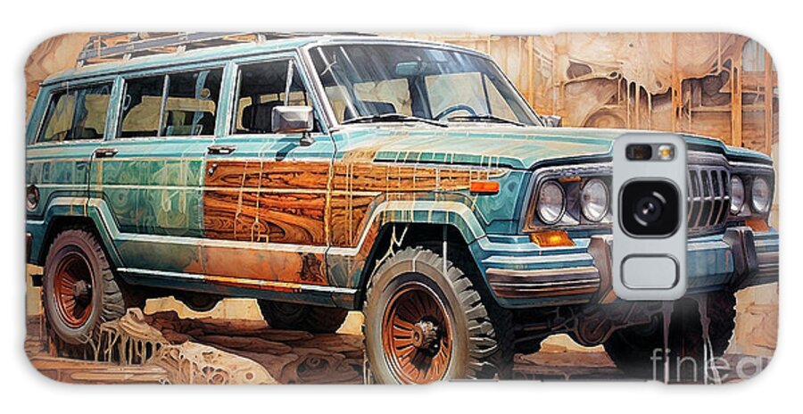 Jeep Galaxy Case featuring the drawing Car 2817 Jeep Grand Wagoneer by Clark Leffler