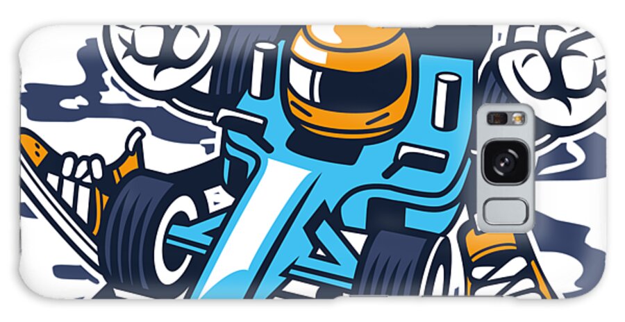 Race Galaxy Case featuring the digital art Car Racer by Long Shot