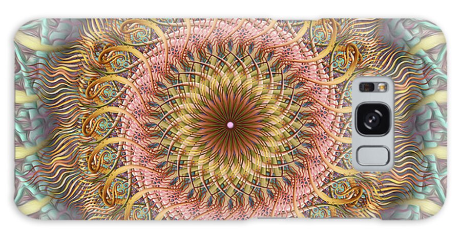 Pinwheel Mandalas Galaxy Case featuring the digital art Caramel Blush Twisty Twirl by Becky Titus