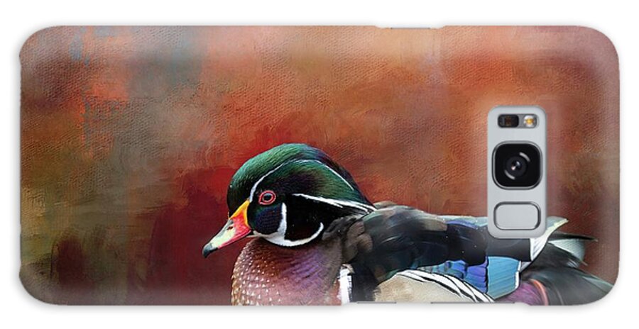 Wood Duck Galaxy Case featuring the mixed media Carolina Duck by Eva Lechner