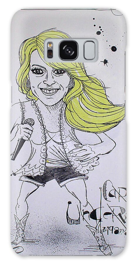  Galaxy Case featuring the drawing Carrie Underwood by Phil Mckenney