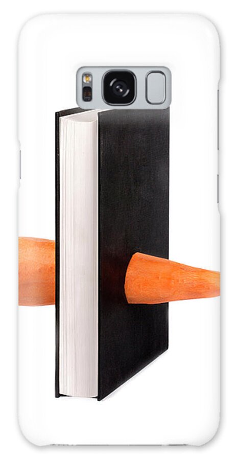 Still Life Galaxy Case featuring the digital art Carrots pierces a thick book by Valentin Ivantsov