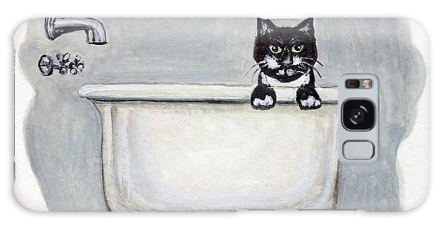 Cat Galaxy Case featuring the painting Cat in the Bathtub by Elizabeth Robinette Tyndall
