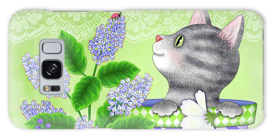 Cat Galaxy S8 Case featuring the digital art Cat Love by Valerie Drake Lesiak