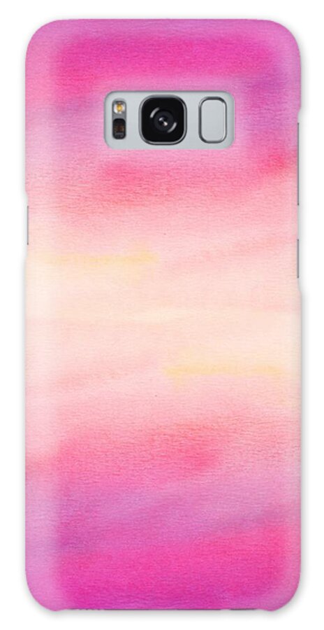 Watercolor Galaxy Case featuring the digital art Cavani - Artistic Colorful Abstract Pink Watercolor Painting Digital Art by Sambel Pedes