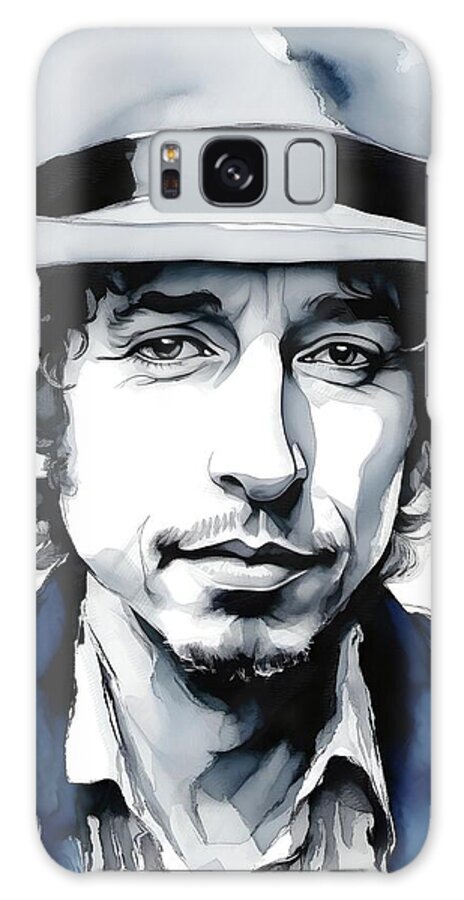 Watercolour Galaxy Case featuring the digital art Celebrity Portrait - Bob Dylan - 02373 by Philip Preston