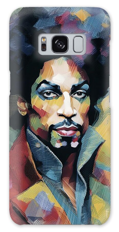 Abstract Galaxy Case featuring the digital art Celebrity Portrait - Prince - 02211 by Philip Preston
