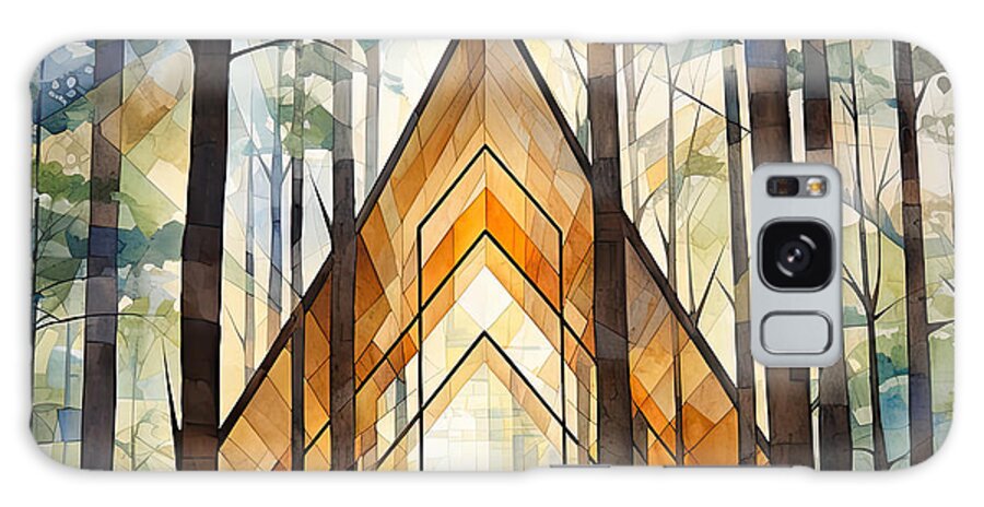 Architecture And Nature Galaxy Case featuring the painting Celestial Symmetry - Symmetry Art by Lourry Legarde