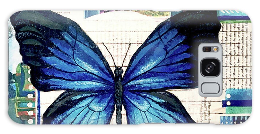 Blue Galaxy Case featuring the mixed media Celestrial Blue by Dee Youmans-Miller