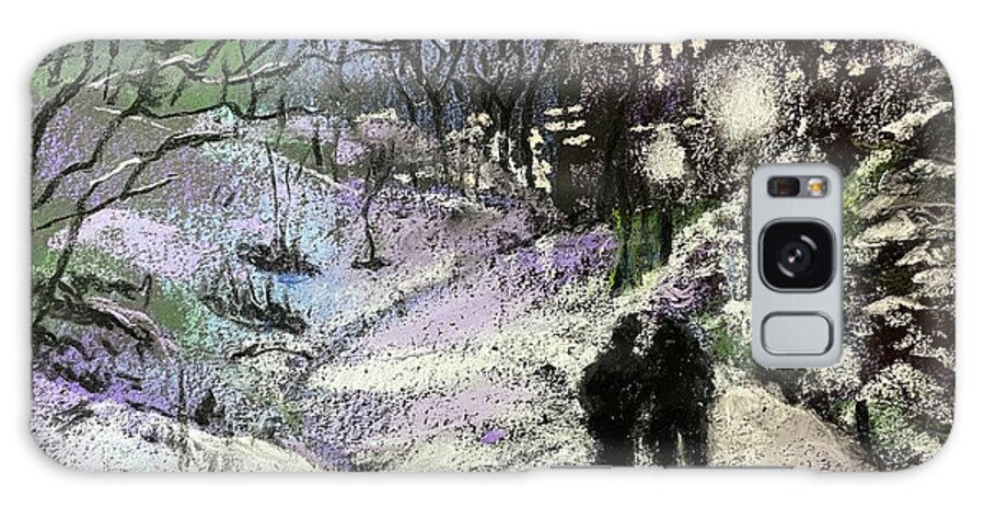 Central Park Galaxy Case featuring the pastel Central Park In The Snow by Larry Whitler