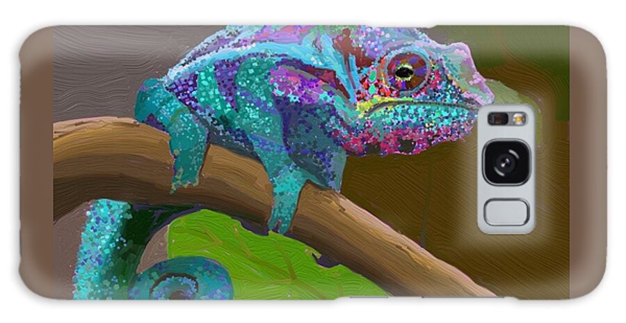 Chameleon Galaxy Case featuring the digital art Chameleon by Anne Marie Brown