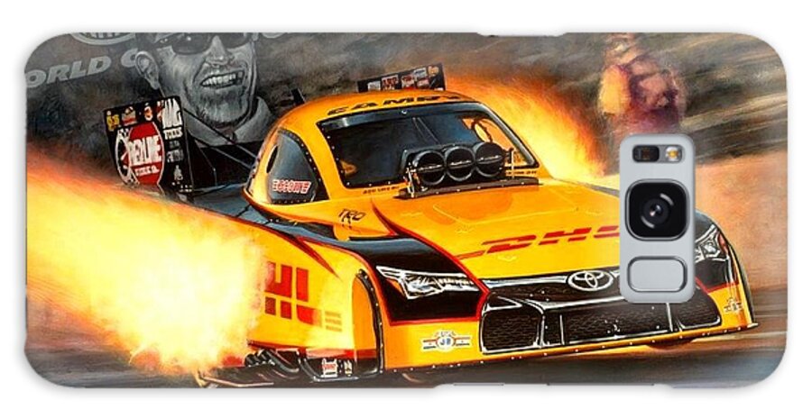 Nhra Drag Racing Top Fuel Funny Car Kenny Youngblood Tom Mcewen Mongoose John Force Del Worsham Galaxy Case featuring the painting Championship Delivery by Kenny Youngblood