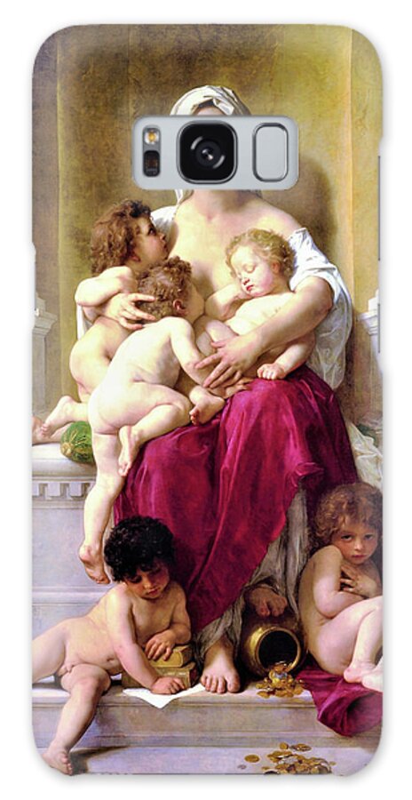 Charity Galaxy Case featuring the painting Charity - Digital Remastered Edition by William-Adolphe Bouguereau