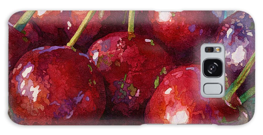 Cherry Galaxy Case featuring the painting Cherries Jubilee-square format by Hailey E Herrera