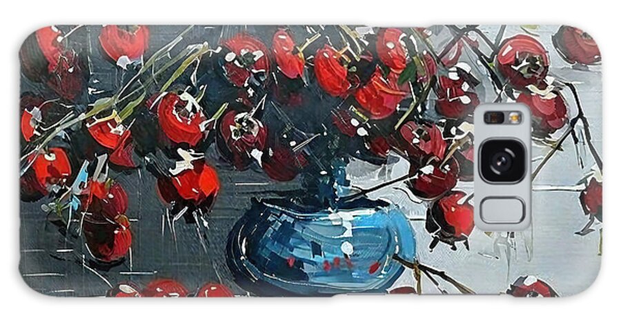  Galaxy Case featuring the painting Cherries oil painting Painting interior painting painting for ho by N Akkash
