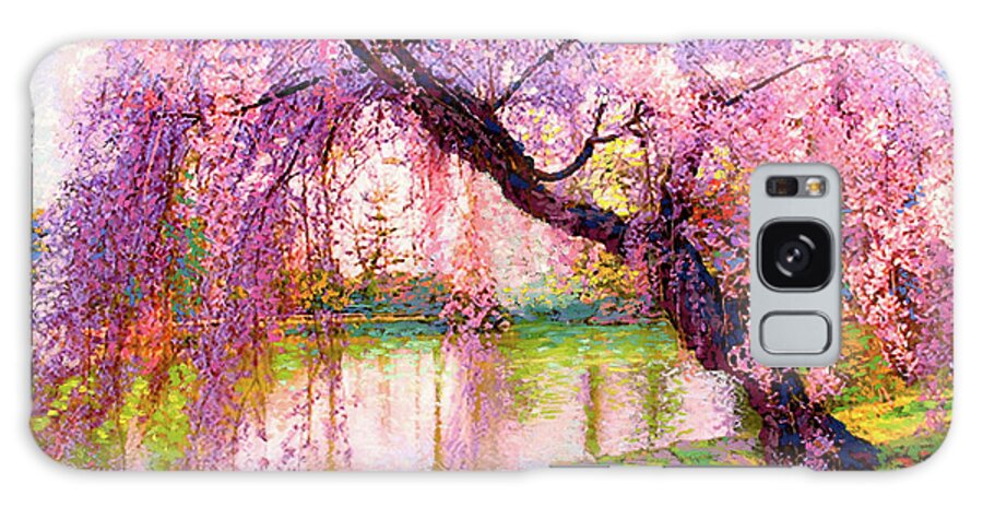 Landscape Galaxy Case featuring the painting Cherry Blossom Beauty by Jane Small