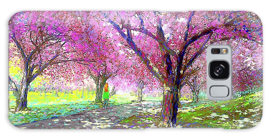 Landscape Galaxy Case featuring the painting Cherry Blossom by Jane Small