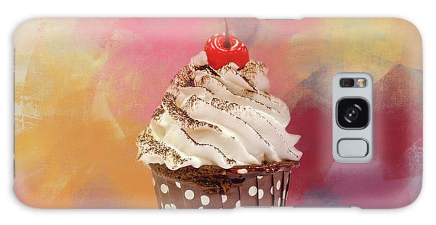 Cupcake Galaxy Case featuring the digital art Chocolate Cupcake with Cherry by Elisabeth Lucas
