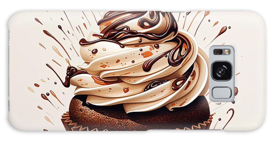 Colorful Cupcake Artwork Galaxy Case featuring the photograph Chocolate Cupcake with Syrup Art by Lourry Legarde