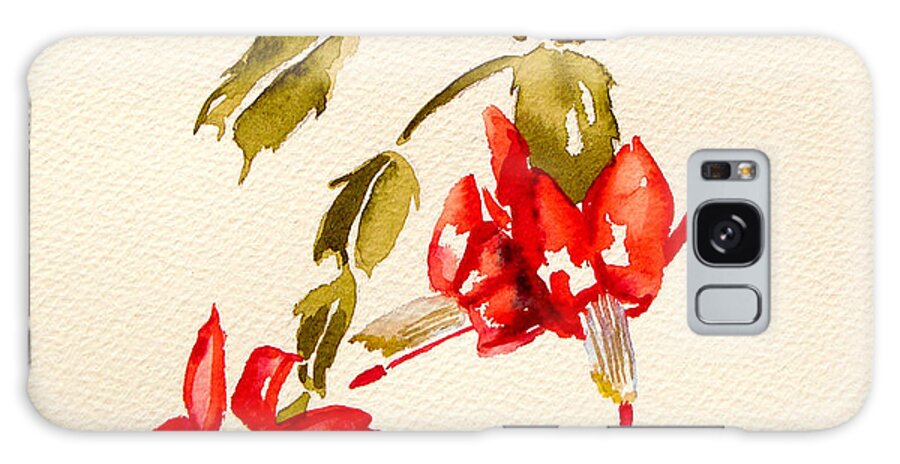 Christmas Galaxy Case featuring the painting Christmas cactus 5 by Julianne Felton