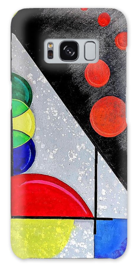 Round Galaxy Case featuring the painting Circles by James Adger