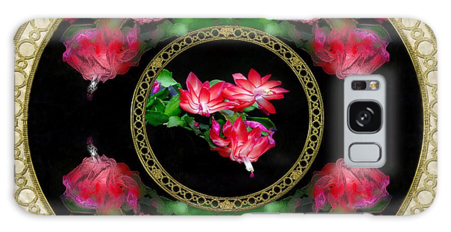 Circular Galaxy Case featuring the digital art Circular Flowers Squared by Constance Lowery