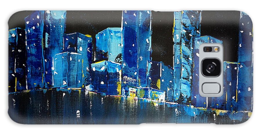 City Galaxy Case featuring the painting City At Night by Brent Knippel